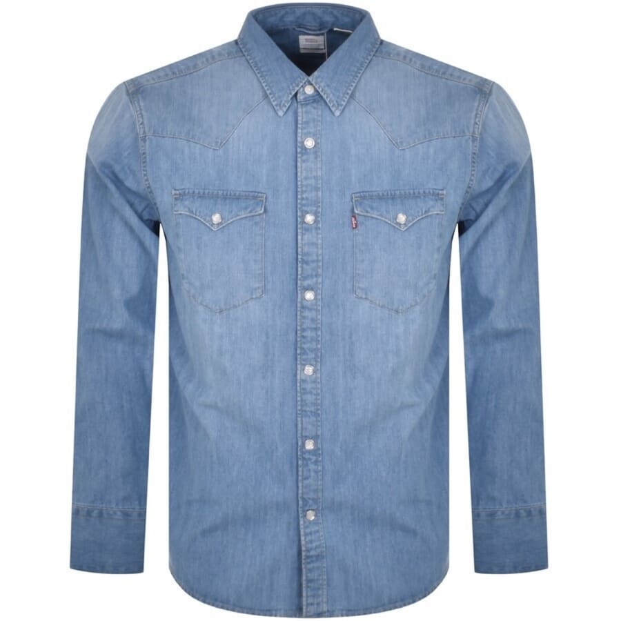 Levis Barstow Denim Long Sleeve Shirt Blue Mainline Menswear — free download